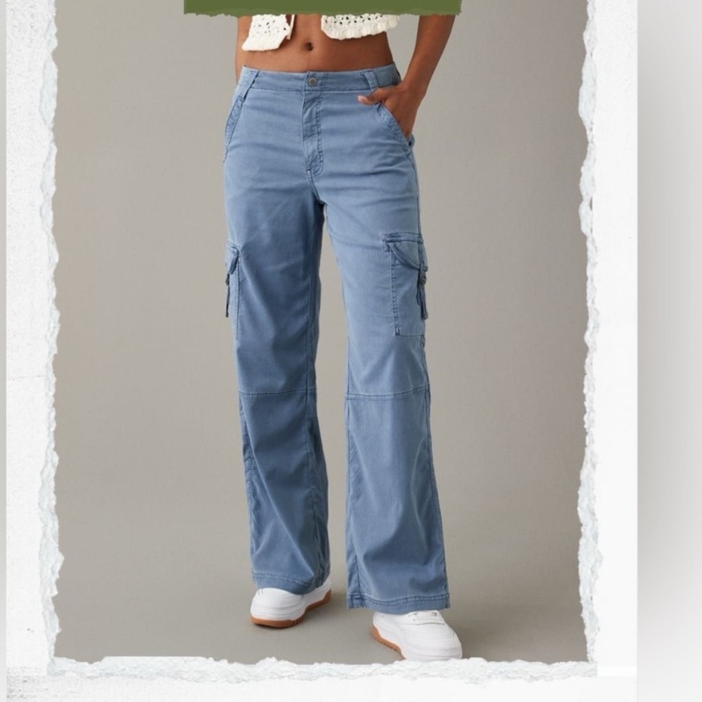 American Eagle Dreamy Drape Baggy Wide Leg Pant 4 Short
